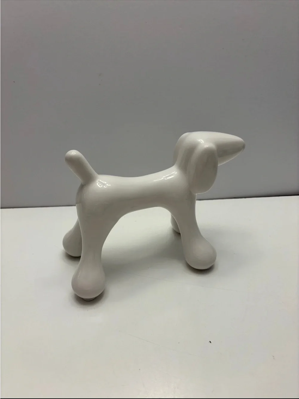 White Ceramic Dog Figurine Home Decor